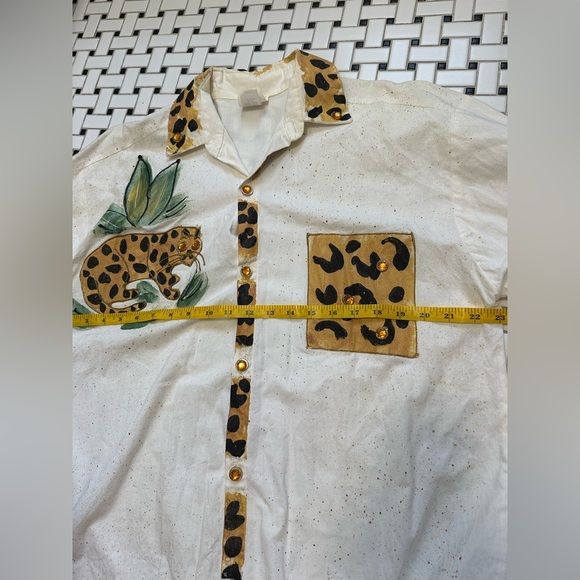Leopard Print White Blouse - Picture 12 of 13